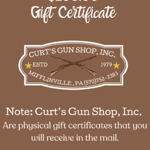 Curt's Gun Shop, Inc., $100.00 Gift Certificate