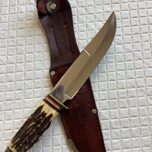 Vintage York Cutlery Solingen Germany Stag Handled Hunting Knife